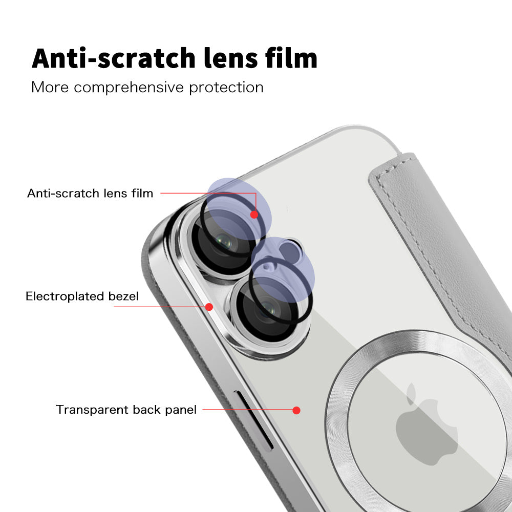 Husa MagSafe pentru Apple iPhone 16, Techsuit, SmartMag Book, Gri