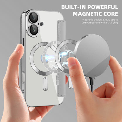 Husa MagSafe pentru Apple iPhone 16, Techsuit, SmartMag Book, Gri