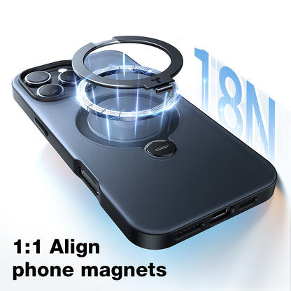 Husa MagSafe pentru Apple iPhone 16, Torras, Ostand Spin, Transparenta