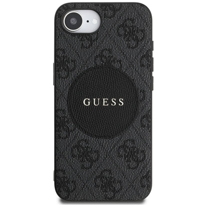 Husa MagSafe pentru Apple iPhone 16e, Guess, 4G Circle Classic Logo, Neagra