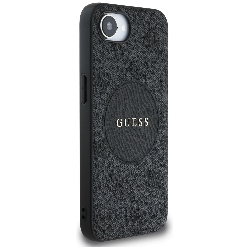 Husa MagSafe pentru Apple iPhone 16e, Guess, 4G Circle Classic Logo, Neagra