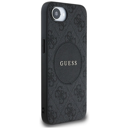 Husa MagSafe pentru Apple iPhone 16e, Guess, 4G Circle Classic Logo, Neagra