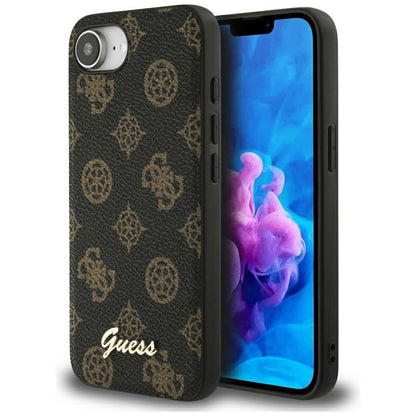 Husa MagSafe pentru Apple iPhone 16e, Guess, Peony Script, Neagra
