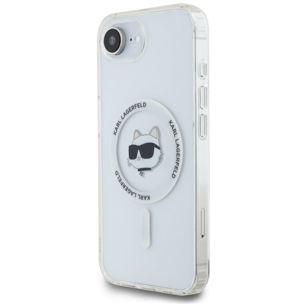 Husa MagSafe pentru Apple iPhone 16e, Karl Lagerfeld, IML Choupette's Head, Alba