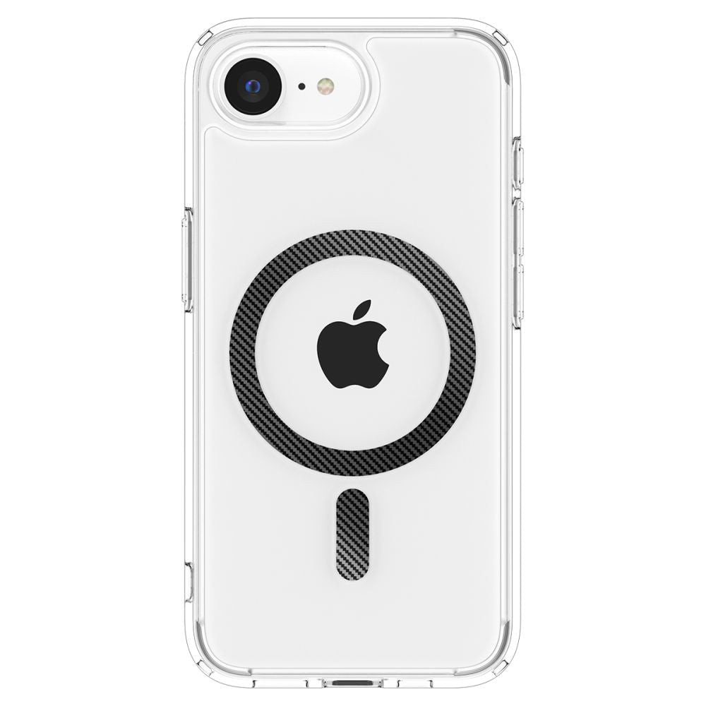 Husa MagSafe pentru Apple iPhone 17e / 16e, Spigen, Ultra Hybrid Carbon, Transparenta