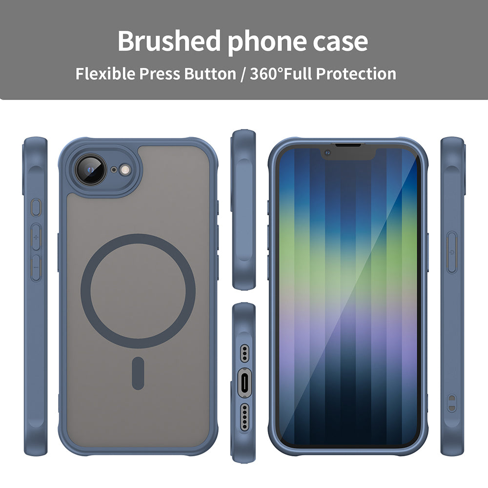 Husa MagSafe pentru Apple iPhone 17e / 16e, Techsuit, HaloFrost II, Bleumarin