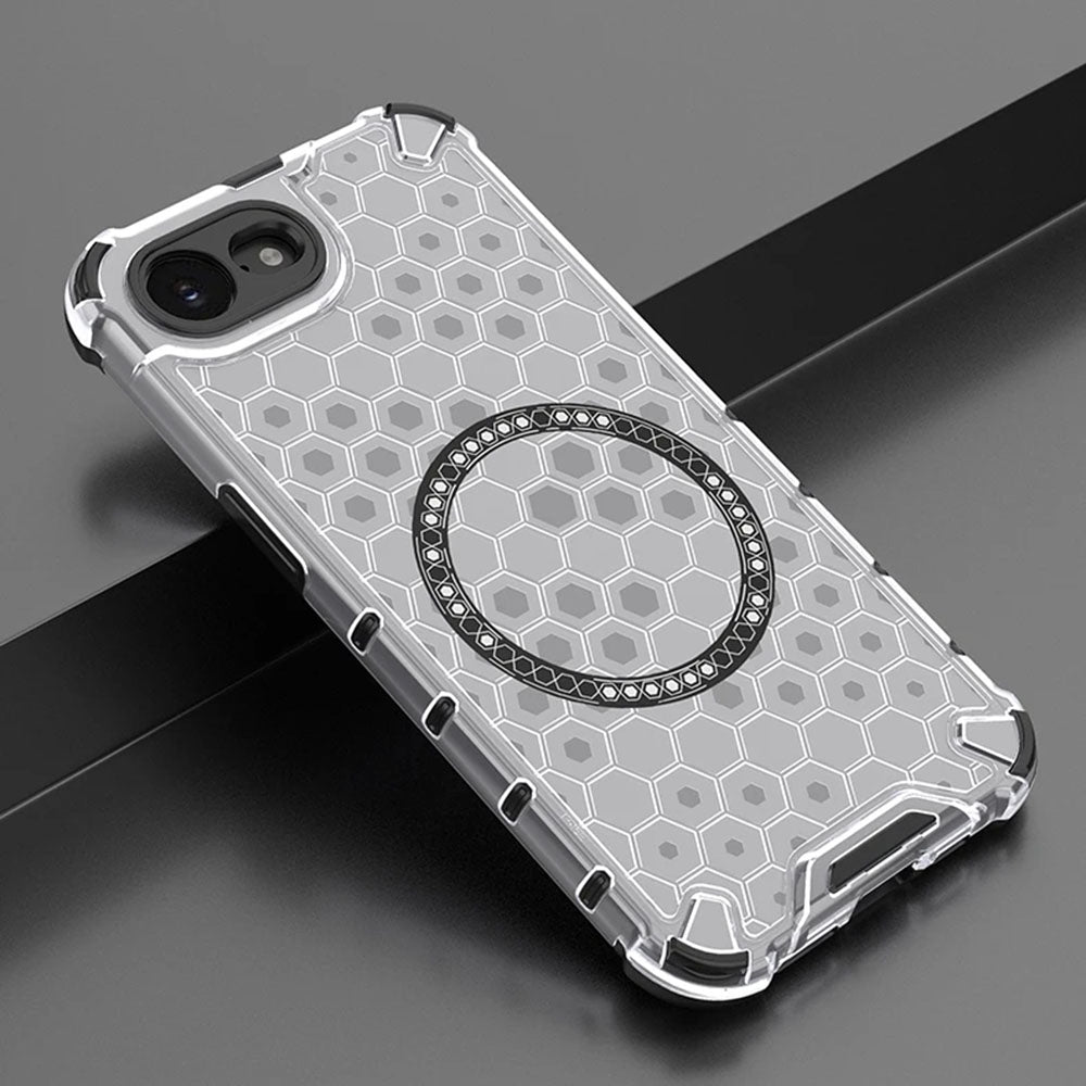 Husa MagSafe pentru Apple iPhone 17e / 16e, Techsuit, HoneyComb Shield, Alba