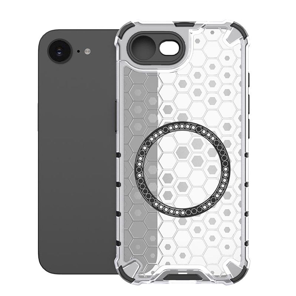 Husa MagSafe pentru Apple iPhone 17e / 16e, Techsuit, HoneyComb Shield, Alba
