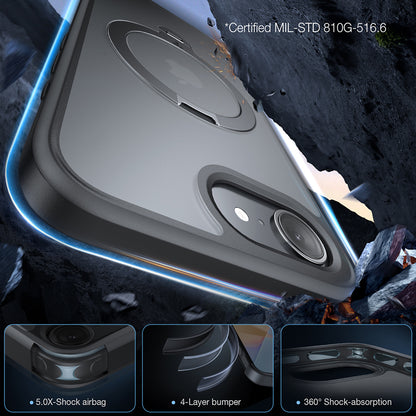 Husa MagSafe pentru Apple iPhone 17e / 16e, Torras, Ostand Spin, Neagra