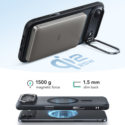 Husa MagSafe pentru Apple iPhone 17 Air, ESR, Classic Hybrid Kickstand, Neagra Satinata