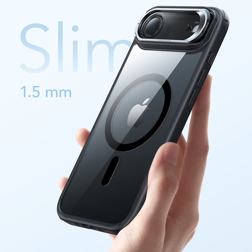 Husa MagSafe pentru Apple iPhone 17 Air, ESR, Classic Hybrid Kickstand, Neagra Transparenta