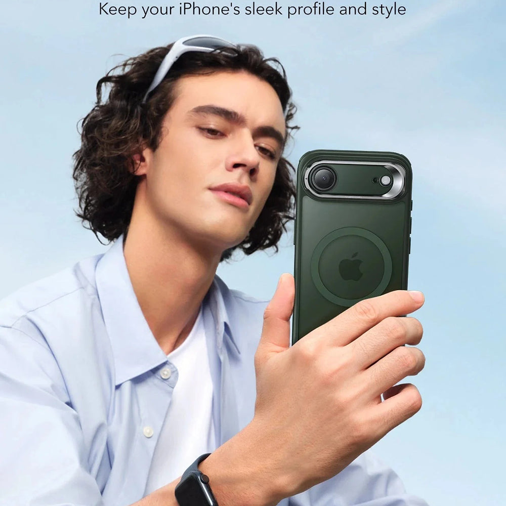 Husa MagSafe pentru Apple iPhone 17 Air, ESR, Classic Hybrid Kickstand, Verde Satinata