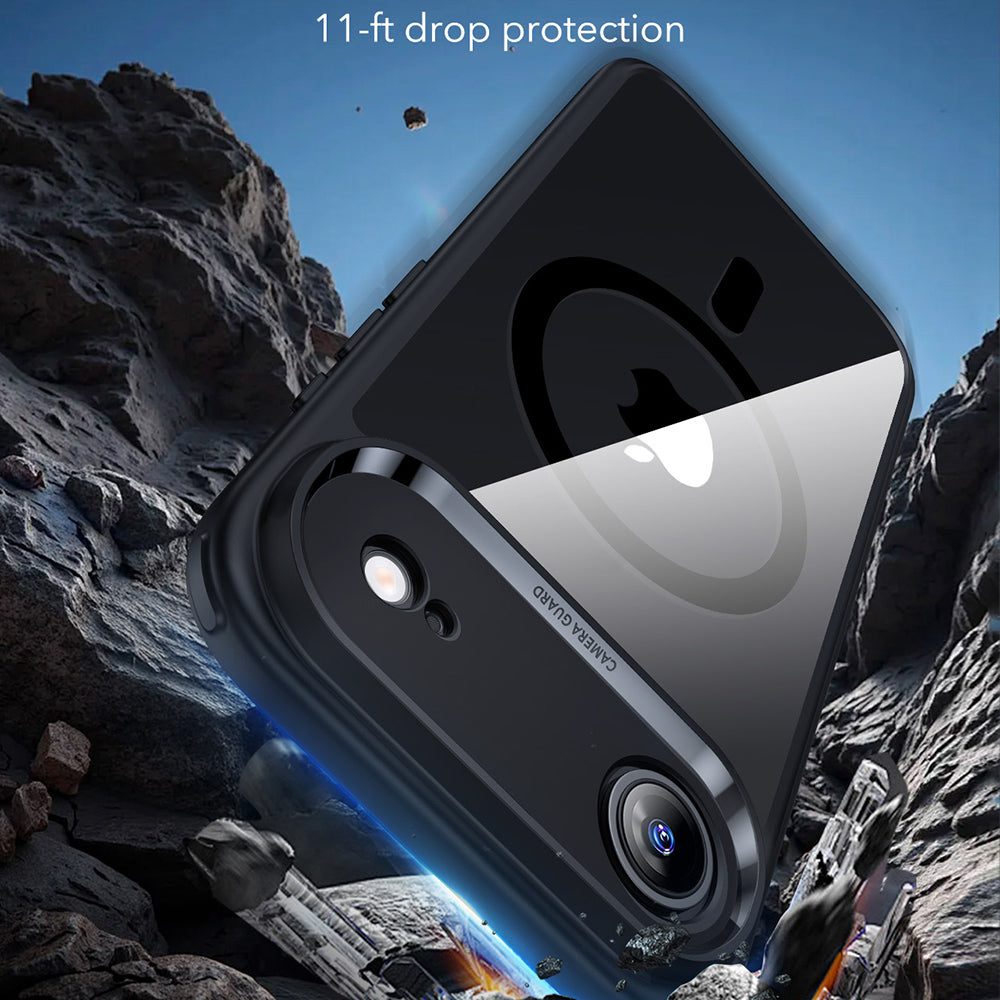 Husa MagSafe pentru Apple iPhone 17 Air, ESR, Classic Hybrid, Neagra Transparenta