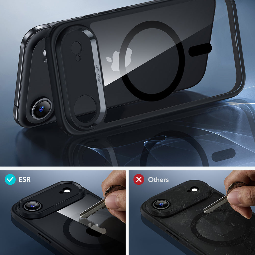 Husa MagSafe pentru Apple iPhone 17 Air, ESR, Classic Hybrid, Neagra Transparenta