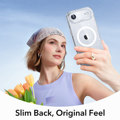 Husa MagSafe pentru Apple iPhone 17 Air, ESR, Classic Hybrid Shimmer, Transparenta