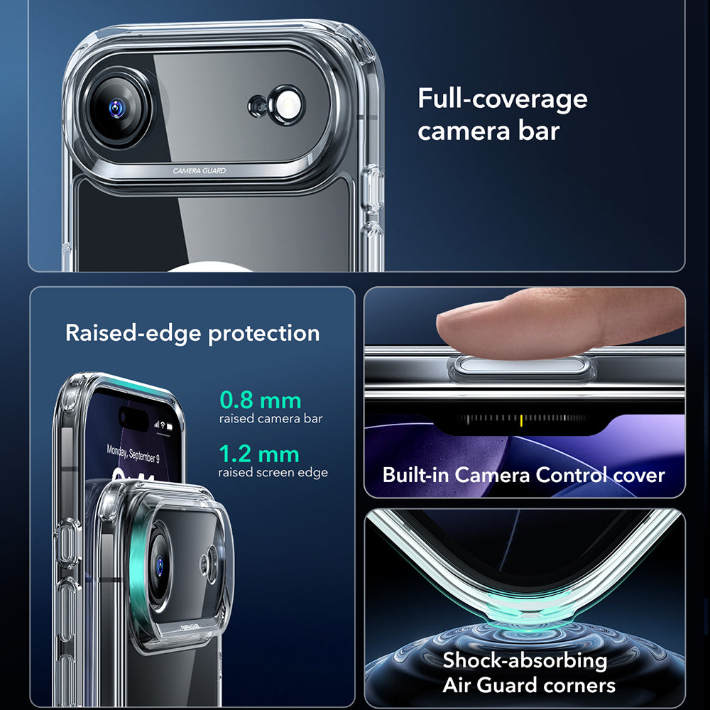 Husa MagSafe pentru Apple iPhone 17 Air, ESR, Classic Hybrid, Transparenta