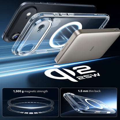 Husa MagSafe pentru Apple iPhone 17 Air, ESR, Classic Hybrid, Transparenta