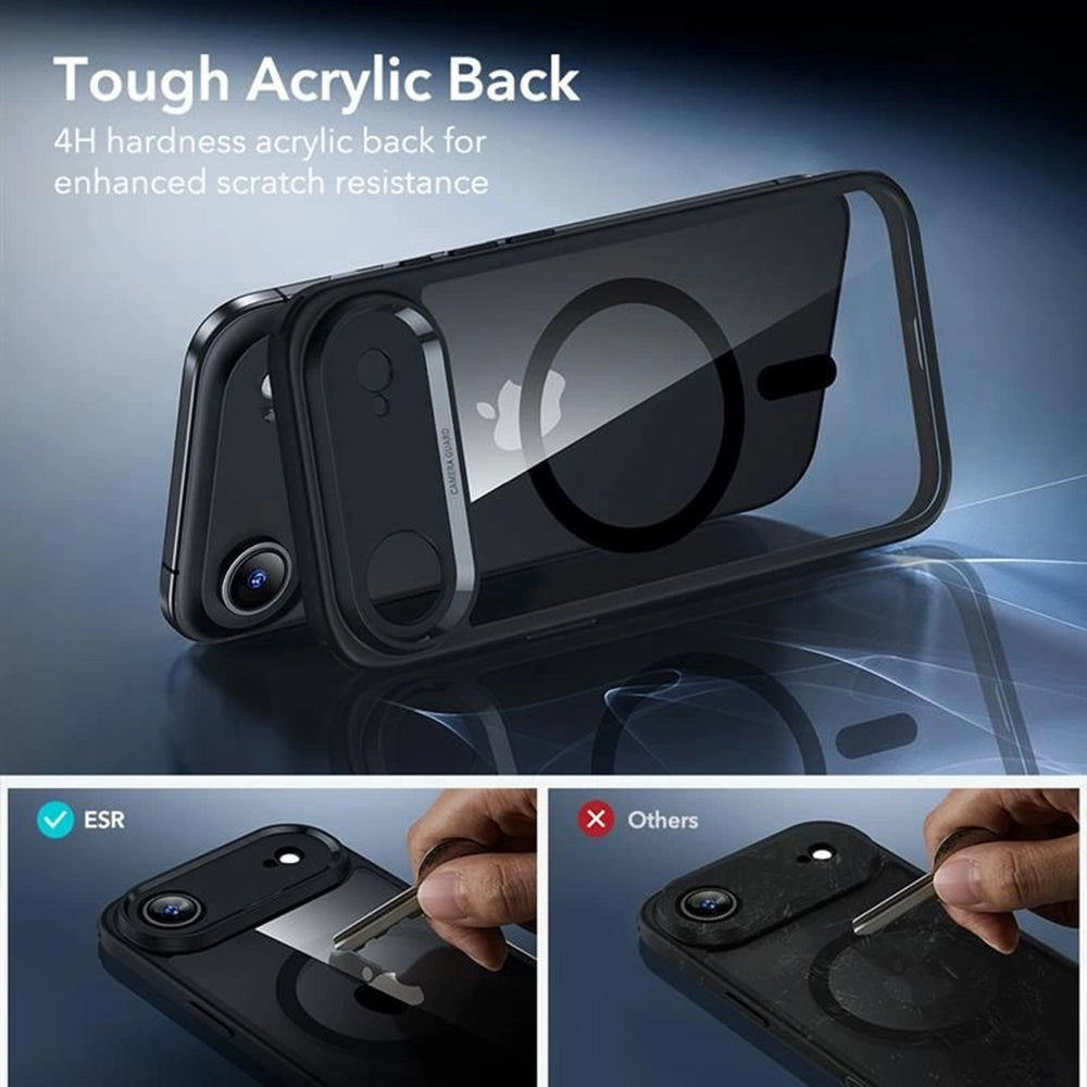 Husa MagSafe pentru Apple iPhone 17 Air, ESR, Classic Hybrid with Screen Protector, Neagra Transparenta