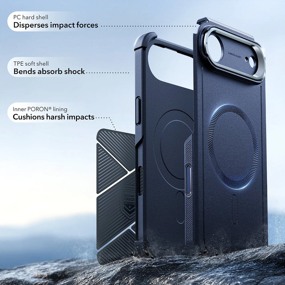 Husa MagSafe pentru Apple iPhone 17 Air, ESR, Cyber Armor Kickstand, Albastra