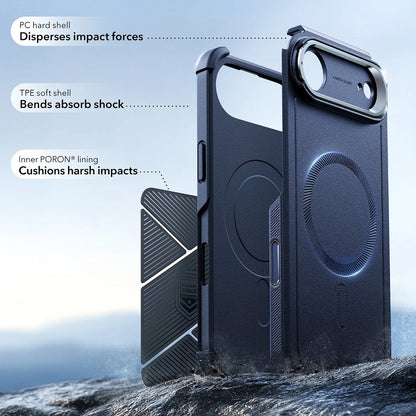 Husa MagSafe pentru Apple iPhone 17 Air, ESR, Cyber Armor Kickstand, Albastra