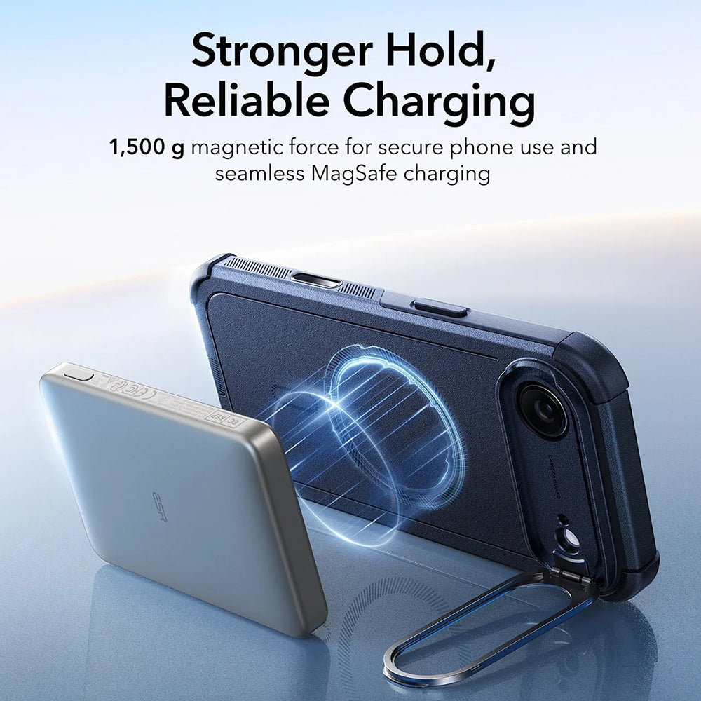Husa MagSafe pentru Apple iPhone 17 Air, ESR, Cyber Armor Kickstand, Albastra