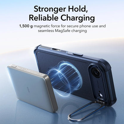 Husa MagSafe pentru Apple iPhone 17 Air, ESR, Cyber Armor Kickstand, Albastra