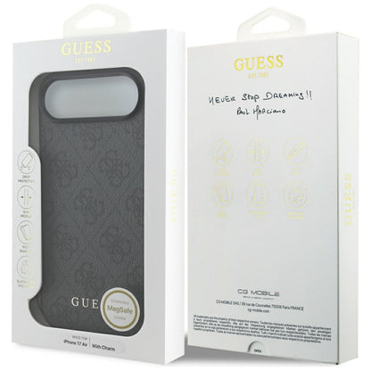 Husa MagSafe pentru Apple iPhone 17 Air, Guess, 4G Charm Cradle, Neagra