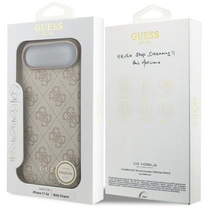 Husa MagSafe pentru Apple iPhone 17 Air, Guess, 4G Charm Cradle, Roz