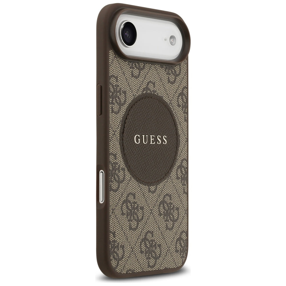 Husa MagSafe pentru Apple iPhone 17 Air, Guess, 4G Circle Classic Logo, Maro