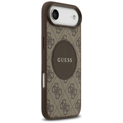 Husa MagSafe pentru Apple iPhone 17 Air, Guess, 4G Circle Classic Logo, Maro