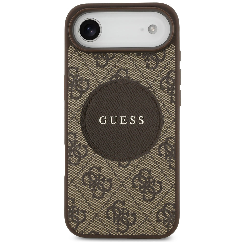 Husa MagSafe pentru Apple iPhone 17 Air, Guess, 4G Circle Classic Logo, Maro