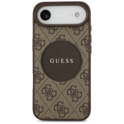 Husa MagSafe pentru Apple iPhone 17 Air, Guess, 4G Circle Classic Logo, Maro