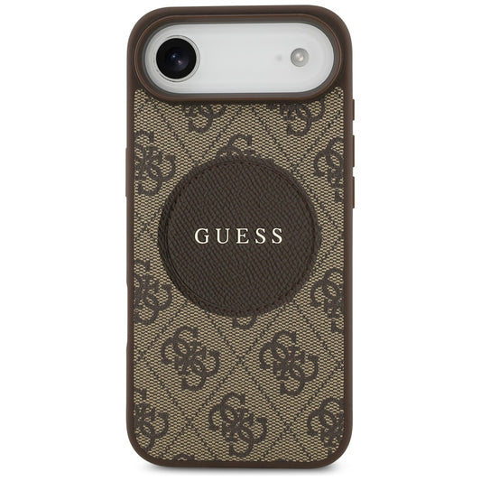 Husa MagSafe pentru Apple iPhone 17 Air, Guess, 4G Circle Classic Logo, Maro