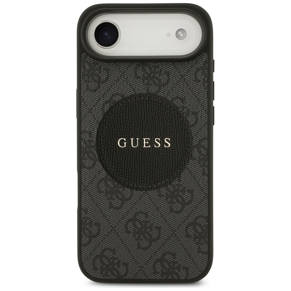 Husa MagSafe pentru Apple iPhone 17 Air, Guess, 4G Circle Classic Logo, Neagra