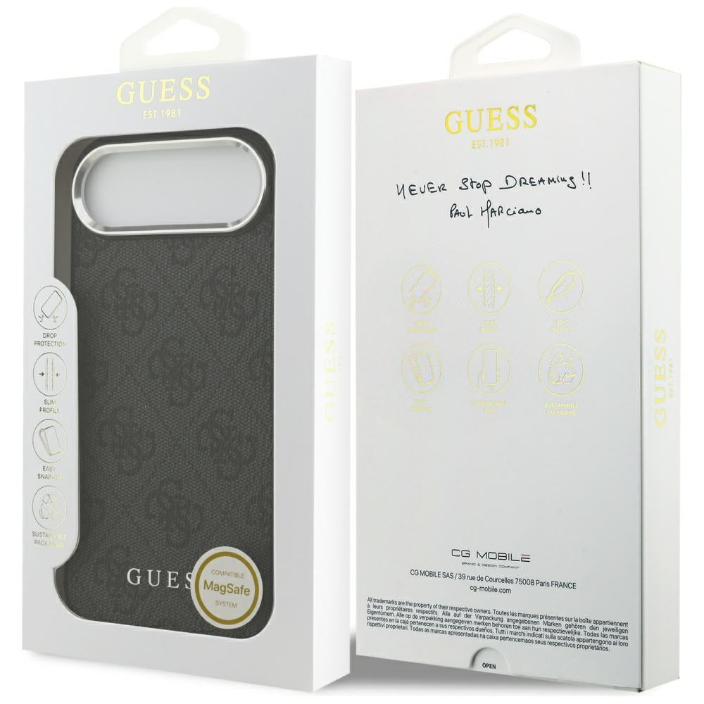 Husa MagSafe pentru Apple iPhone 17 Air, Guess, 4G Classic Logo, Neagra