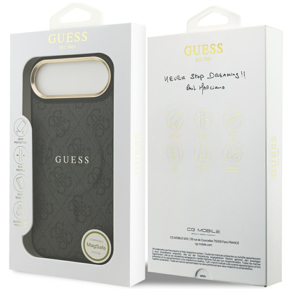 Husa MagSafe pentru Apple iPhone 17 Air, Guess, 4G Classic, Neagra