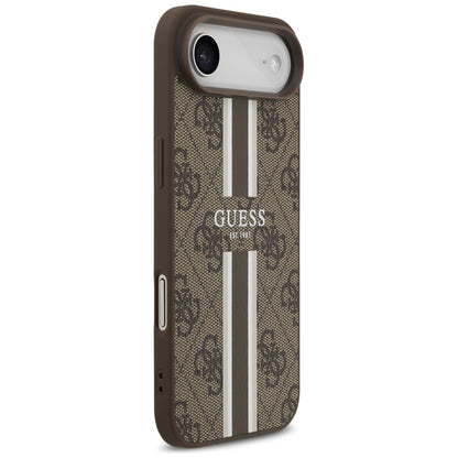 Husa MagSafe pentru Apple iPhone 17 Air, Guess, 4G Printed Stripes, Maro