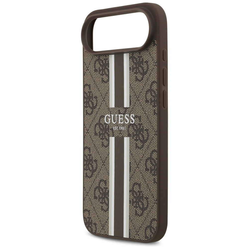 Husa MagSafe pentru Apple iPhone 17 Air, Guess, 4G Printed Stripes, Maro