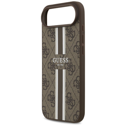 Husa MagSafe pentru Apple iPhone 17 Air, Guess, 4G Printed Stripes, Maro