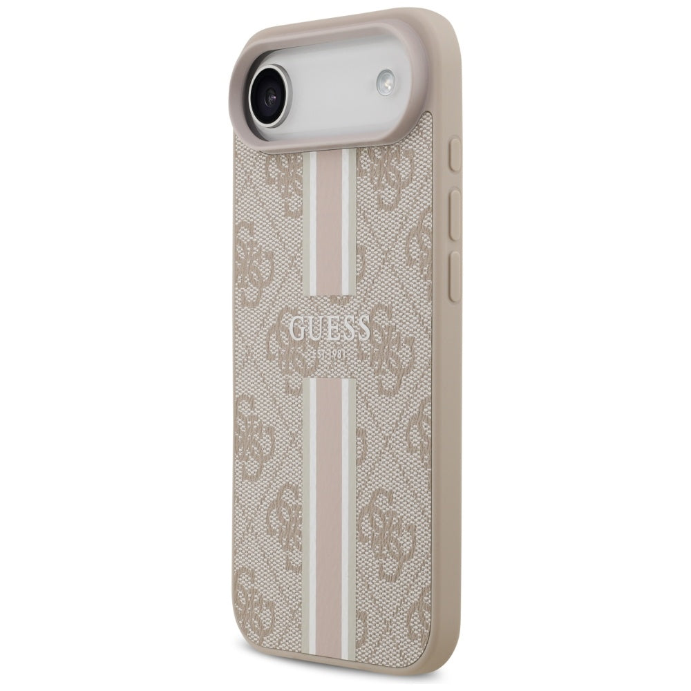 Husa MagSafe pentru Apple iPhone 17 Air, Guess, 4G Printed Stripes, Roz