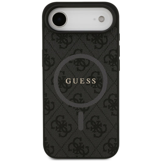 Husa MagSafe pentru Apple iPhone 17 Air, Guess, 4G Ring Classic Logo, Neagra
