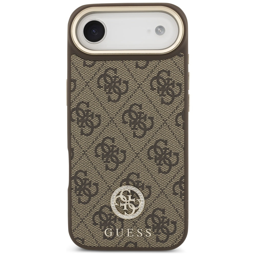 Husa MagSafe pentru Apple iPhone 17 Air, Guess, 4G Strass Logo, Maro