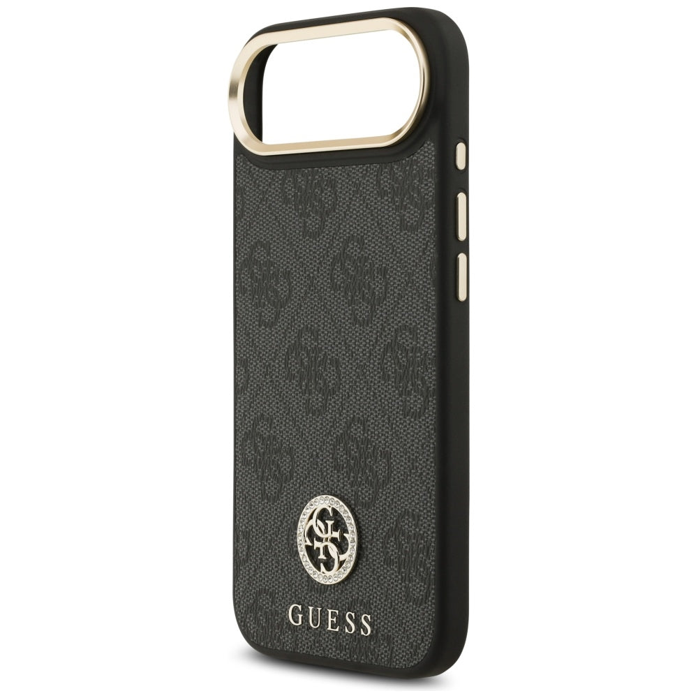 Husa MagSafe pentru Apple iPhone 17 Air, Guess, 4G Strass Logo, Neagra