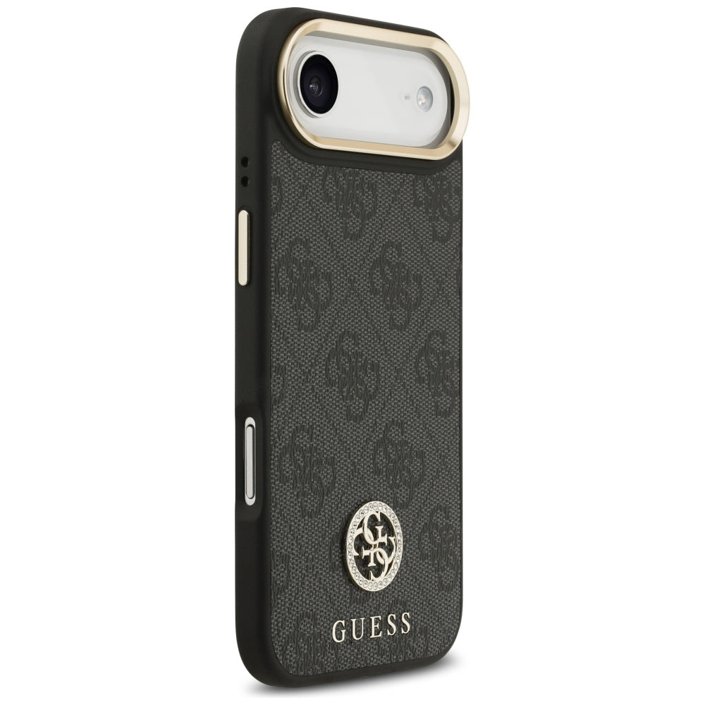 Husa MagSafe pentru Apple iPhone 17 Air, Guess, 4G Strass Logo, Neagra