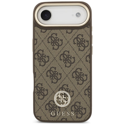 Husa MagSafe pentru Apple iPhone 17 Air, Guess, 4G Strass Logo with Big Strap, Maro