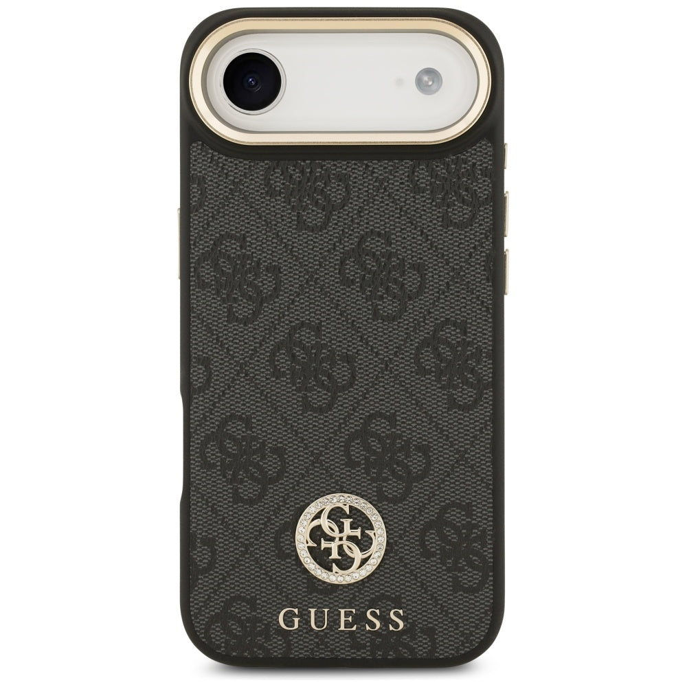 Husa MagSafe pentru Apple iPhone 17 Air, Guess, 4G Strass Logo with Big Strap, Neagra