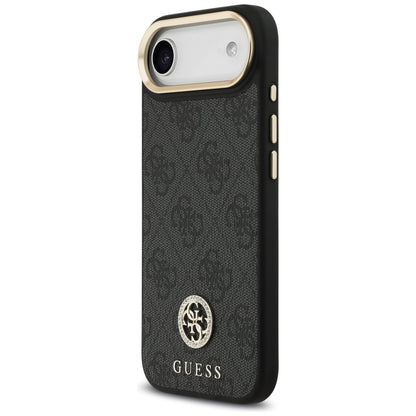 Husa MagSafe pentru Apple iPhone 17 Air, Guess, 4G Strass Logo with Big Strap, Neagra