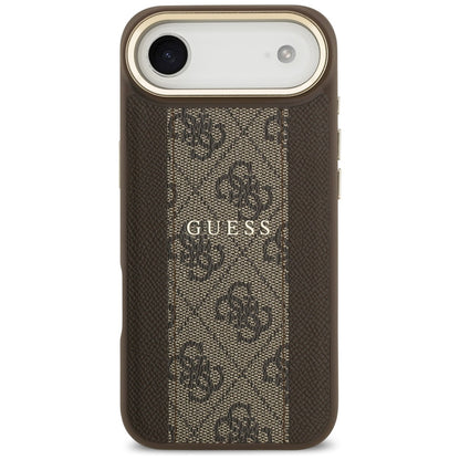Husa MagSafe pentru Apple iPhone 17 Air, Guess, 4G Stripe, Maro