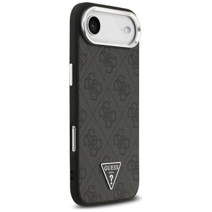 Husa MagSafe pentru Apple iPhone 17 Air, Guess, 4G Triangle Logo, Neagra Argintie