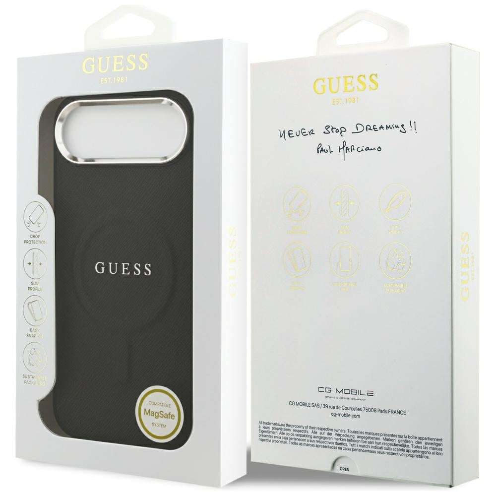 Husa MagSafe pentru Apple iPhone 17 Air, Guess, Classic Logo, Neagra